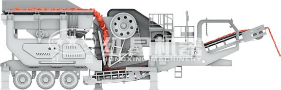 移動(dòng)式破碎機(jī)破碎青石流程簡(jiǎn)圖