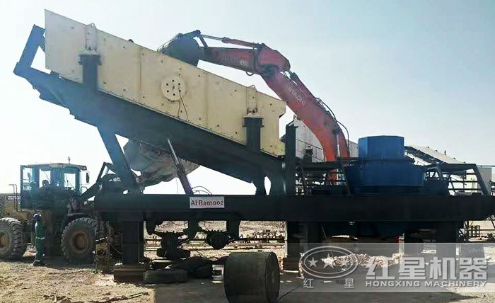 紅星移動制砂機現(xiàn)場