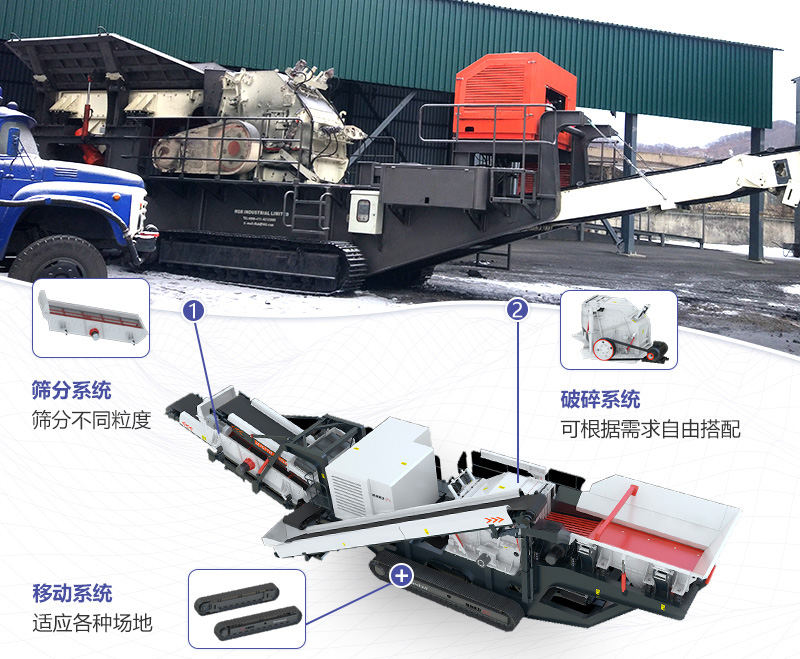移動建筑垃圾粉碎機系統(tǒng)結構可根據(jù)需求設計定制